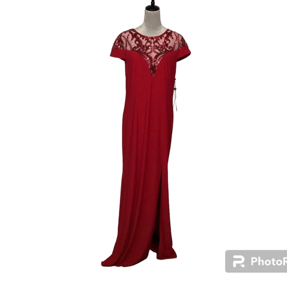 Adrianna Papell Gown Formal Wedding Holiday Prom Glam Bling NWT Womens SZ 16